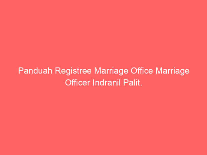 Panduah Registree Marriage Office Marriage Officer Indranil Palit.